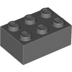3002-85G Steen 2x3 grijs, donker (blauwachtig) gebruikt *5K0000