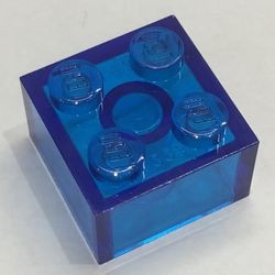 3003-14G Steen 2x2 transparant donkerblauw NIEUW *5K0000