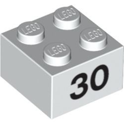 3003pb064-1 Steen 2x2 opdruk 30 wit NIEUW *5K0000