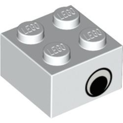 3003pe2-1 Steen 2x2 oog beide zijden wit NIEUW *5K0000