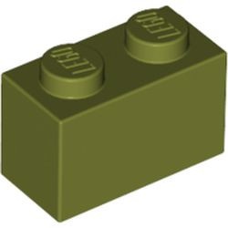3004-155 Steen 1x2 groen, olijf NIEUW *1L005/008