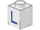 3005-L-1G Steen 1x1 met letter L wit gebruikt *5V01-07