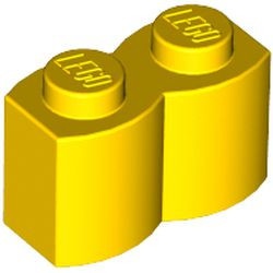 30136-3 Steen 1x2 gewelfd (pallisaden) geel NIEUW *1L044
