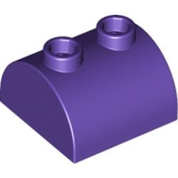 30165-89 Steen 2x2 halfronde kop, 2 noppen bovenop paars, donker NIEUW *1L200