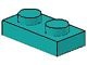 3023-39G Platte plaat 1x2 turquoise, donker gebruikt *1L368