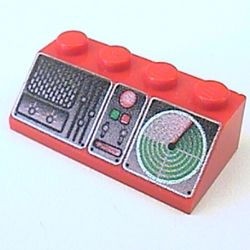 3037px7-5G Dakpan bedrukt 45 2x4 met radio en radar console rood gebruikt *5R000