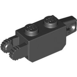 30386-11 Scharniersteen 1x2 1 en 2 vingers uiteinde zwart NIEUW *1L0000