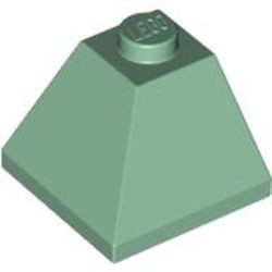 3045-48G Dakpan 45 graden 2x2 hoek buitenzijde groen, zandkleurig gebruikt *1L419
