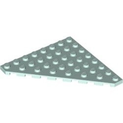 30504-152 Platte plaat 8x8 afgekapte hoek aqua, licht NIEUW *