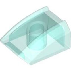 30602-15G Dakpan rond 2x2 ribbeltjes (geen noppen bovenop) transparant lichtblauw gebruikt *1L000