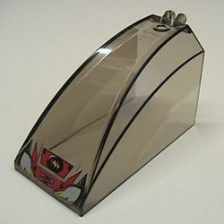 30649px2-13G Ruit 8x4x5 cockpit 2 scharniervingers RESQ opdruk transparant zwart gebruikt *