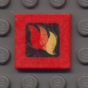 3068bp57-5G Tegel 2x2 BRANDWEER met kader rood gebruikt *5T05-25