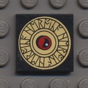 3068bpb0420-11 Tegel 2x2 Heroica schild en runetekens zwart NIEUW *0D008