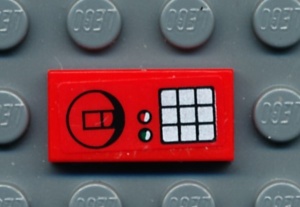 3069bpb0202-5G Tegel 1x2 telefoon en knoppen (Sticker) rood gebruikt *5T02-11