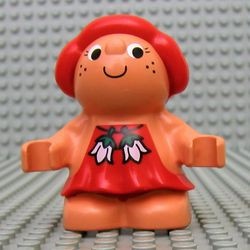 31231pb03G Duplo, Little Forest Friend, vrouw met rode jurk gebruikt *