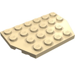 32059-2 Platte plaat 4x6 twee afgekapte hoeken (8+12 noppen) crème NIEUW *
