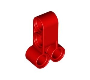32557-5 Technic, Pin koppelaar gedraaid lang (asgat 2x2 hor/hoek 90 graden 2x2 vert) rood NIEUW *0B010