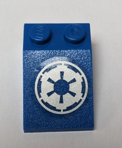 3298pb034-7G Dakpan bedrukt 33 3x2 met SW Imperial Logo (Sticker) - Set 7667 blauw gebruikt *5R000