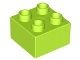 3437-34 DUPLO steen 2x2 (LET OP: DUPLO IS VRIJWEL ALTIJD PAKKETPOST) lime NIEUW *