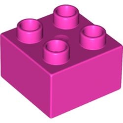 3437-47G DUPLO steen 2x2 (LET OP: DUPLO IS VRIJWEL ALTIJD PAKKETPOST) roze, donker gebruikt *