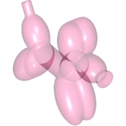 35692-50 Hond van ballonnen transparant, donkerroze NIEUW *0L0000