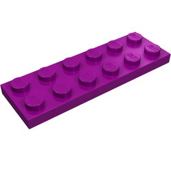 3795-24 Platte plaat 2x6 paars NIEUW *5K000