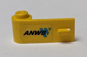 3822pb016-3G Autodeur 1x3x1 ' Anwb' blauw logo Sticker, links (Set 2140) geel gebruikt *5S021