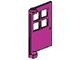 3861-47G Deur 1x4x5 met 4 raampjes- geen frame nodig roze, donker gebruikt *1L0000