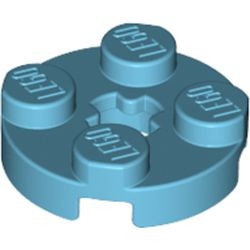 4032-156 Platte plaat 2x2 rond blauw, middenazuur NIEUW *1L210