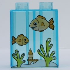 4066pb280-15G DUPLO steen 1x2x2 Aquarium transparant lichtblauw gebruikt *