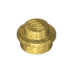 4073-115G Platte plaat 1x1 rond goud, parel gebruikt *1L208/09