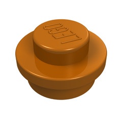 4073-68 Platte plaat 1x1 rond oranje, donker NIEUW *1L208/09