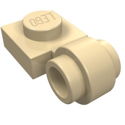 4081b-2 Platte plaat 1x1 met gesloten clip (dikke ring) crème NIEUW *1L289+5