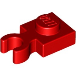 4085-5 Platte plaat 1x1 met verticale clip (loc 01-06) rood NIEUW *1L286+3