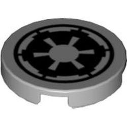 4150ps5-86G Tegel 2x2 rond SW Imperial Logo grijs, licht (blauwachtig) gebruikt *5T07-03