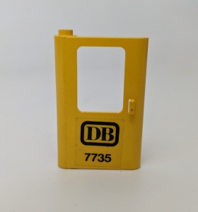 4181pb005-3G Trein, Deur 1x4x5 links met sticker DB (Duitse spoorwegen) geel gebruikt *1D0000