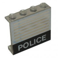 4215ap18-12G Paneel 1x4x3 POLICE in zwart transparant gebruikt *0D0000
