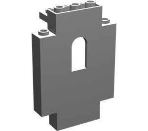 4444-9 Kasteelmuur 2x5x6 (paneel met kantelen en raam) lichtgrijs (klassiek) NIEUW *