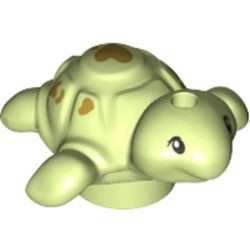 49576pb02-158 Baby schildpad, met zwarte ogen en goude vlekjes geelgroen NIEUW *0D000