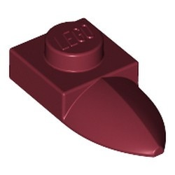 49668-59 Platte plaat 1x1 met tand IN VERLENGDE rood, donker NIEUW *1L292+3