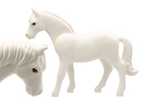 6171pb08-1G Paard, BELVILLE met bruine kleine ogen wit gebruikt *5K000