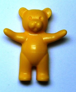 6186-31 Teddybeer (Belville) (voorpoten omhoog) oranje, midden NIEUW *0D000
