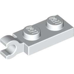 63868-1 Platte plaat 1x2 HORIZONTALE clip korte einde (in verlengde) wit NIEUW *1L290