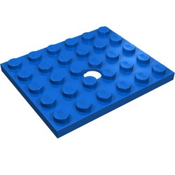 711-7G Platte plaat 5x6 met gat blauw gebruikt *3D0000