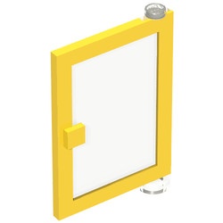 73435c01-3G Deur 1x4x5 rechts met transparant glas (geen frame nodig) geel gebruikt *1L0000