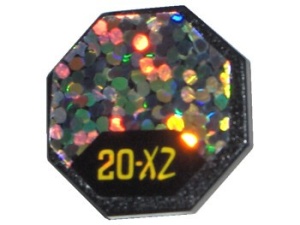 890pb01-11 Verkeersbord- achthoekig glitter en 20x2 (zie paal 30256) wit gebruikt *0L0000