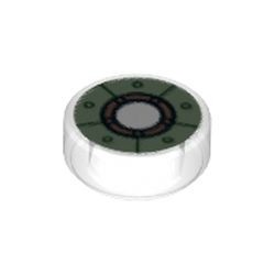 98138pb035-12 Tegel 1x1 ROND Iron Man borstplaat transparant NIEUW *0L0000