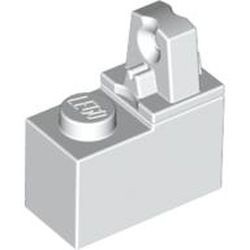 989-1G Scharniersteen 1x2 vinger BOVENOP wit gebruikt *1L0000