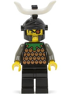 cas043G Knights Kingdom - Robber 1, open helm met horn gebruikt *0M0000