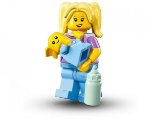 col16-16 Babysitster met baby, fles en standaard NIEUW *0M0000